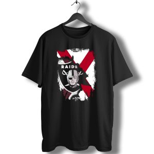 Raiders Logo With Alabama Flag Background T-Shirt