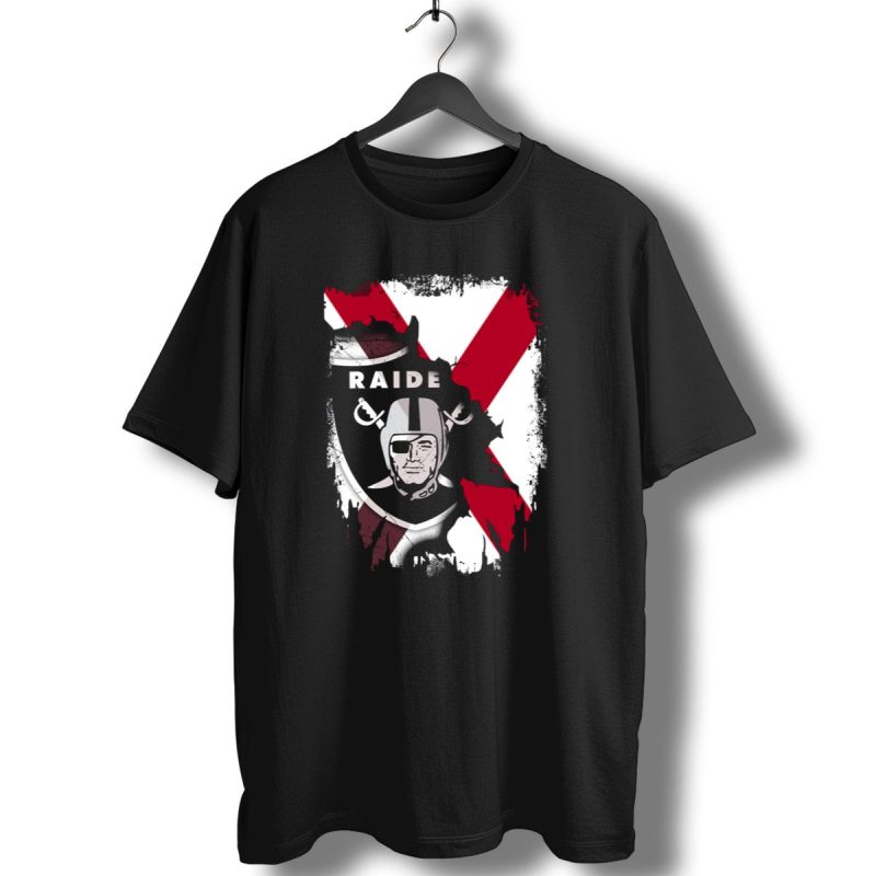 Raiders Logo With Alabama Flag Background T Shirt 1 T Shirt 1