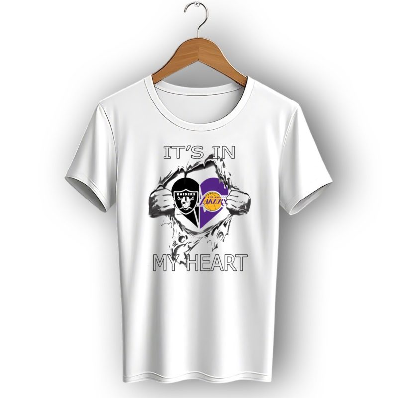 Raiders Los Angeles Lakers Its In My Heart T Shirt 1 T Shirt 1