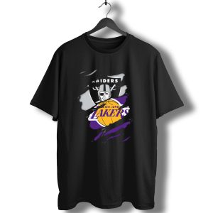 Raiders Los Angeles Lakers Logo Mashup T-Shirt
