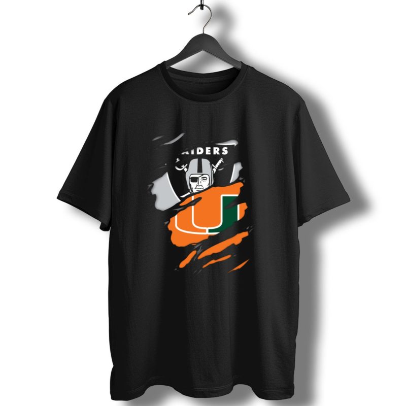 Raiders Miami Hurricanes Crossover T Shirt 1 T Shirt 1