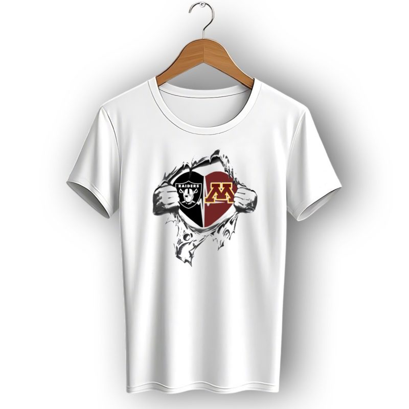 Raiders Minnesota M Heart Split T Shirt 1 T Shirt 1