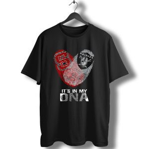 Raiders Nc State Its In My Dna Fingerprint Heart T-Shirt