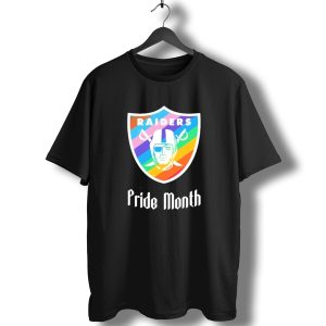 Raiders Pride Month 2024 Las Vegas Rainbow Shield T-Shirt
