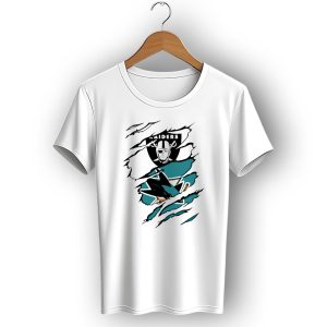 Raiders Sharks Logo Ripped T-Shirt
