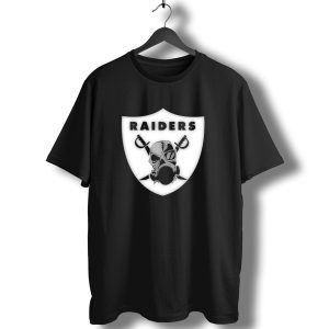 Raiders Skull Gas Mask Crossed Sabres Shield T-Shirt