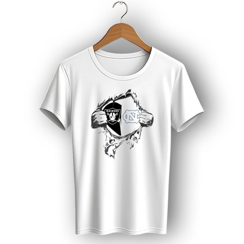 Raiders Tar Heels Heart Torn T Shirt 1 T Shirt 1
