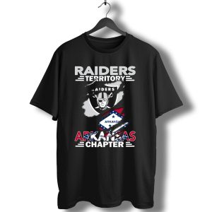 Raiders Territory Arkansas Chapter With Raiders Logo And Arkansas Flag T-Shirt