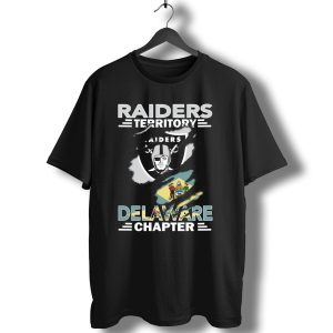 Raiders Territory Delaware Chapter Flag And Shield Emblem T-Shirt