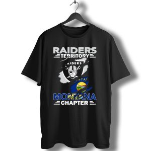 Raiders Territory Montana Chapter Raiders Logo And Montana Flag T-Shirt
