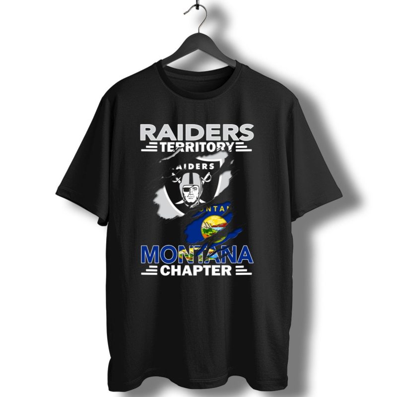 Raiders Territory Montana Chapter Raiders Logo And Montana Flag T Shirt 1 T Shirt 1