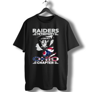 Raiders Territory Ohio Chapter With Ohio Flag And Raiders T-Shirt
