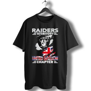 Raiders Territory United Kingdom Chapter Flag And Shield T-Shirt