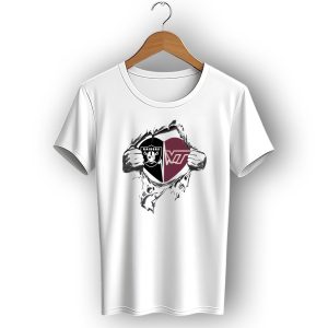 Raiders Vt Hokies Heart Pulled Open T-Shirt