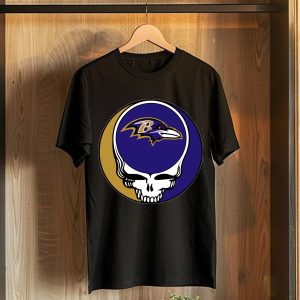 Ravens Football Your Face Football Fan Supporter Grateful Dead T-Shirt