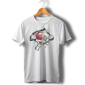 Razorbacks Saints Superman Logo Mashup T Shirt