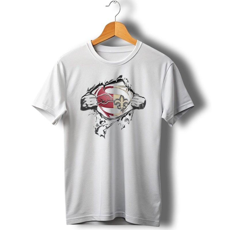 Razorbacks Saints Superman Logo Mashup T Shirt 1 T Shirt 1