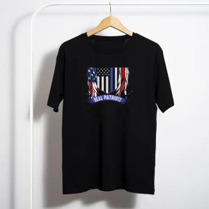 Real Patriots Back The Blue American Flag Wings T-Shirt