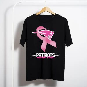 Real Patriots Fans Wear Pink Logo Cancer Awareness T-Shirt