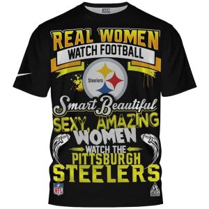 Real Women Watch Pittsburgh Steelers AOP T-Shirt