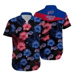 Red And Blue Buffalo Bills Floral Design Hawaiian Shirt