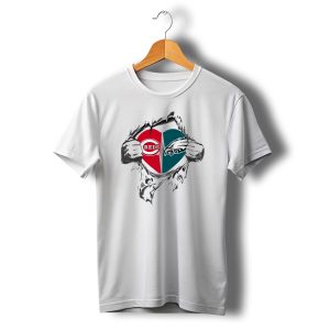 Reds And Eagles Heart Combination T-Shirt