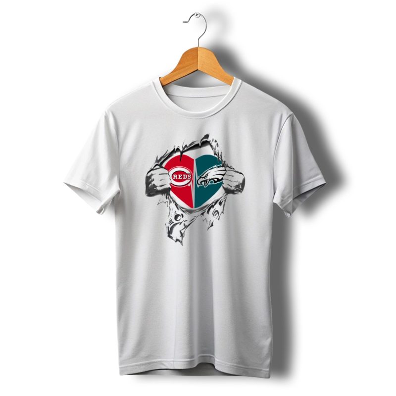 Reds And Eagles Heart Combination T Shirt T Shirt 1 1