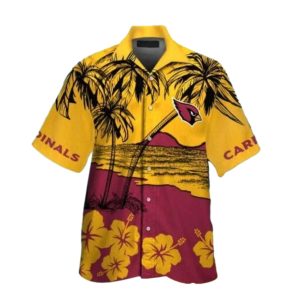 Retro Arizona Cardinals Sunset Palm Beach Hawaiian Shirt