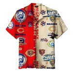 Retro Chicago Bears Hawaiian Shirt With Vintage Logos