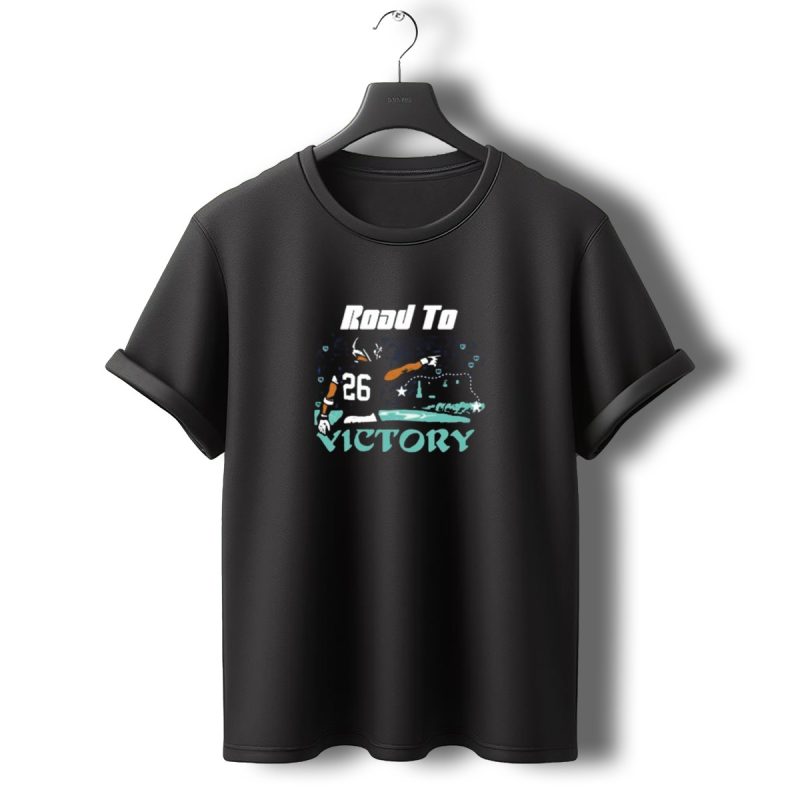 Road To Victory Saquon Barkley Philadelphia Eagles T Shirt T Shirt 0 1