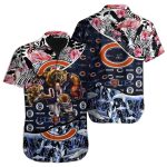 Roaring Bear Tropical Florals Chicago Bears Hawaiian Shirt
