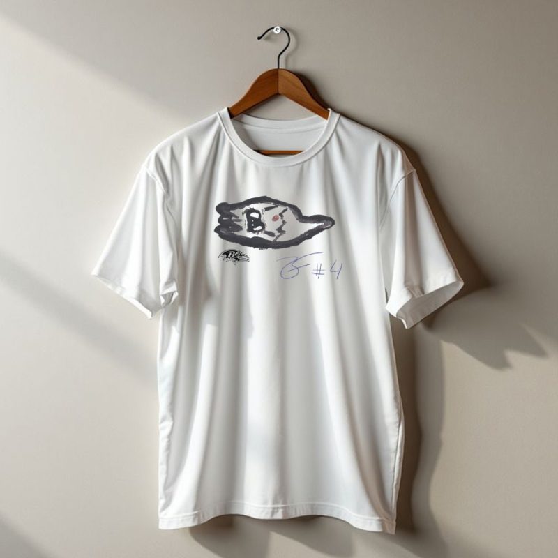 Rookies Paint Baltimore Ravens B Signature 4 Zay Flowers T Shirt 1 T Shirt 1