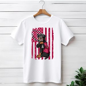 Rottweiler I Love Mom Arizona Cardinals USA Flag T-Shirt