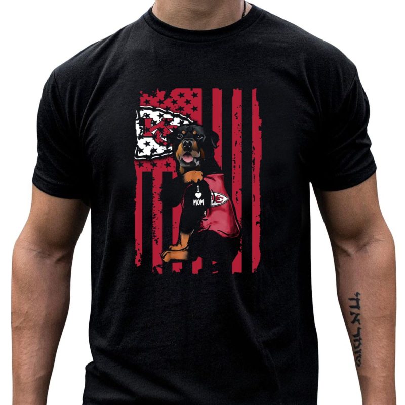 Rottweiler I Love Mom Kansas City Chiefs Flag T Shirt T Shirt 1 1