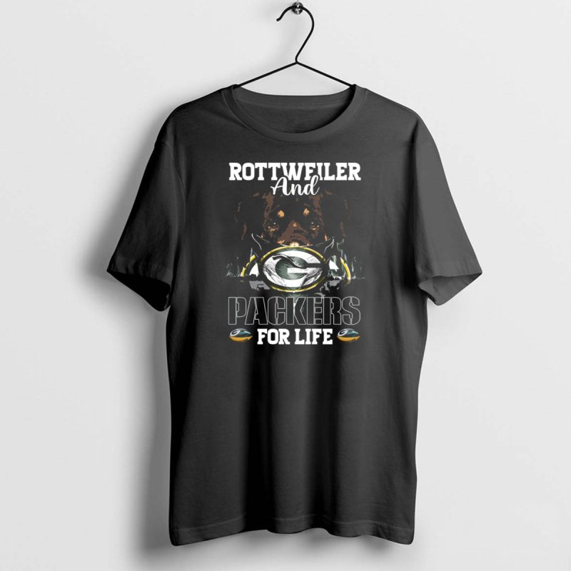 Rottweiler And Green Bay Packers For Life T Shirt 1 1 T Shirt 1 1