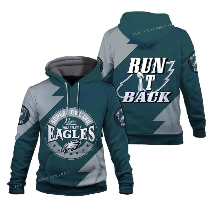 Run It Back Philadelphia Eagles Super Bowl Champion 2023 3D Hoodie All Over Printed 1