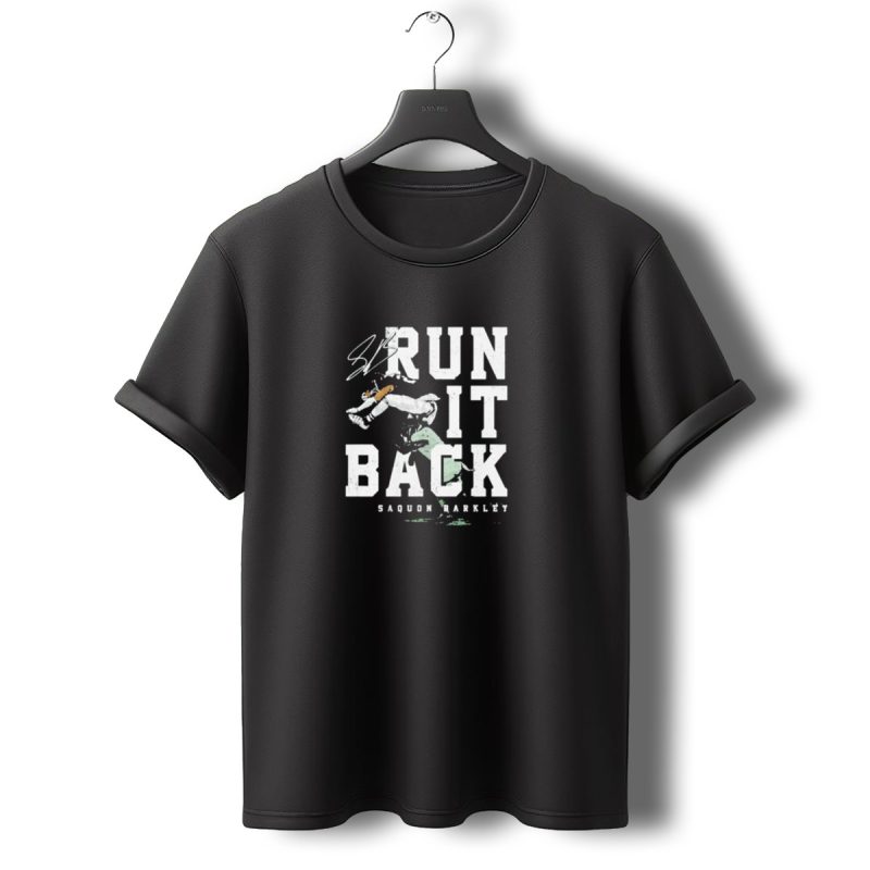 Run It Back Saquon Barkley Signature Jump Over Philadelphia Eagles Player T Shirt T Shirt 0 1