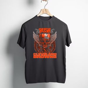 Rush Cleveland Browns Skull Wings T-Shirt