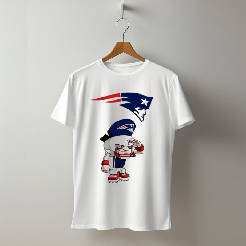 Rush Zone New England Patriots Cartoon Character 2025 Saluting Player With Patriots T Shirt T Shirt 1