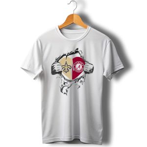 Saints Alabama Crimson Tide Heart T Shirt