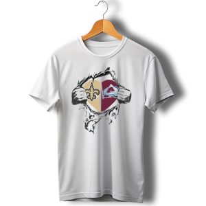 Saints Avalanche Heart Split With Iconic Symbols And Passionate Fandom T Shirt