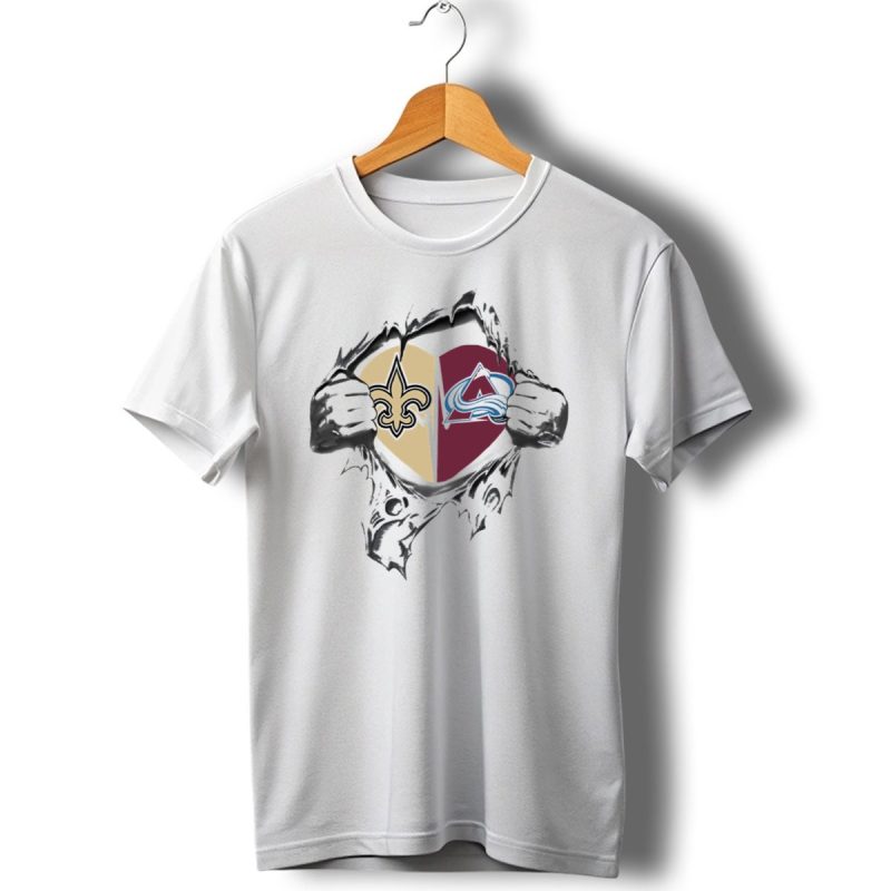 Saints Avalanche Heart Split With Iconic Symbols And Passionate Fandom T Shirt 1 T Shirt 1