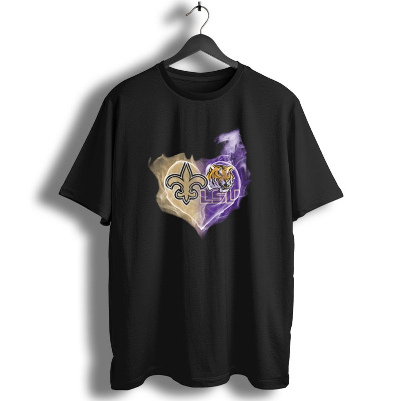 Saints Fleur De Lis Lsu Tigers Heart T Shirt 1 T Shirt 1