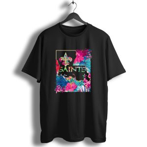 Saints Fleur De Lis Tropical New Orleans Football T Shirt