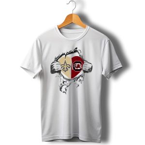 Saints Gamecocks Heart Hands Logo Passion T Shirt