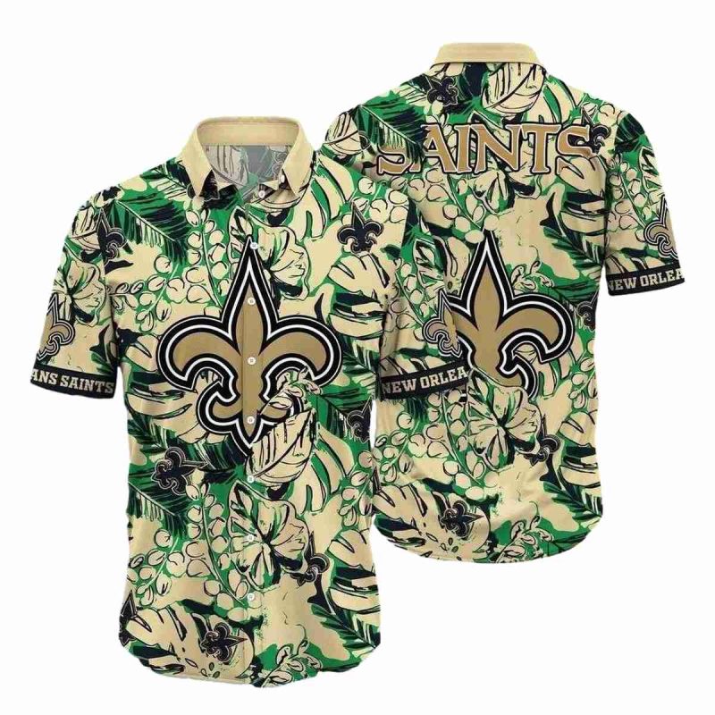 Saints Greenery Camo Nfl Hawaiian New Orleans Saints Shirt 1