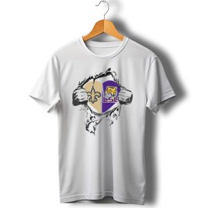 Saints Lsu Its In My Heart New Orleans Fleur De Lis Tiger T Shirt