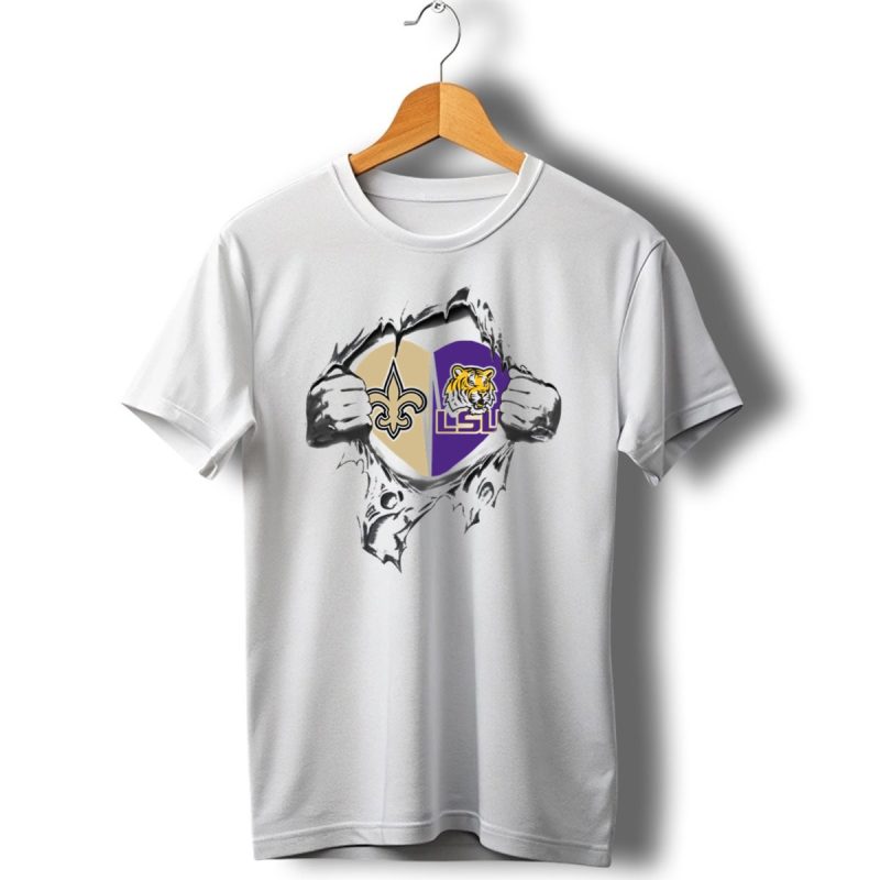 Saints Lsu Its In My Heart New Orleans Fleur De Lis Tiger T Shirt 1 T Shirt 1