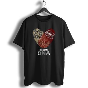 Saints Ms State Its In My Dna Fleur De Lis And Bulldog Fingerprint T Shirt
