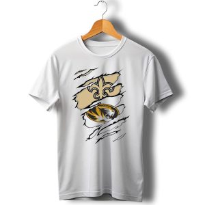 Saints New Orleans Fleur De Lis Missouri Tigers T Shirt